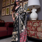 Patola Printed Satin Crepe Saree with Rich Ethnic Detailing