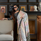 Patola Printed Satin Crepe Saree with Rich Ethnic Detailing