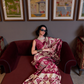 Patola Printed Satin Crepe Saree with Rich Ethnic Detailing