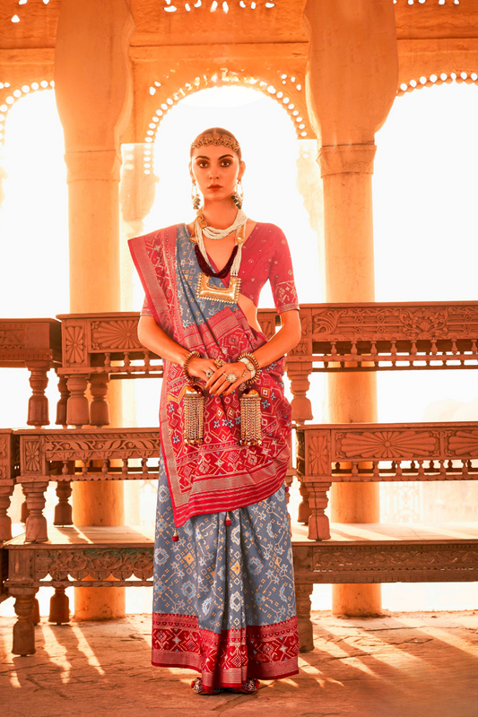 Elegant Patola Printed Art Silk Saree with Intricate Design
