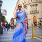 Elegant Poly Viscose Printed Saree with Handloom Weaving Detailing