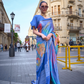 Elegant Poly Viscose Printed Saree with Handloom Weaving Detailing