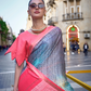 Elegant Poly Viscose Printed Saree with Handloom Weaving Detailing
