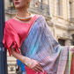 Elegant Poly Viscose Printed Saree with Handloom Weaving Detailing