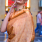 Elegant Poly Viscose Printed Saree with Handloom Weaving Detailing
