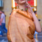 Elegant Poly Viscose Printed Saree with Handloom Weaving Detailing