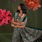 Printed Ajrakh Satin Crepe Saree with Ethnic Artistic Patterns