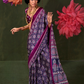 Printed Ajrakh Satin Crepe Saree with Ethnic Artistic Patterns