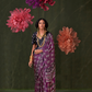 Printed Ajrakh Satin Crepe Saree with Ethnic Artistic Patterns