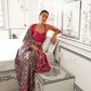 Printed Ajrakh Satin Crepe Saree with Elegant Traditional Vibes