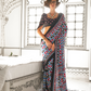 Printed Ajrakh Satin Crepe Saree with Elegant Traditional Vibes