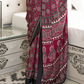 Printed Ajrakh Satin Crepe Saree with Elegant Traditional Vibes