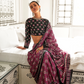 Printed Ajrakh Satin Crepe Saree with Elegant Traditional Vibes