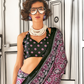 Printed Ajrakh Satin Crepe Saree with Elegant Traditional Vibes