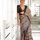 Printed Ajrakh Satin Crepe Saree with Elegant Traditional Vibes