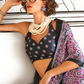 Printed Ajrakh Satin Crepe Saree with Elegant Traditional Vibes