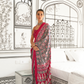 Printed Ajrakh Satin Crepe Saree with Elegant Traditional Vibes