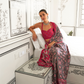 Printed Ajrakh Satin Crepe Saree with Elegant Traditional Vibes
