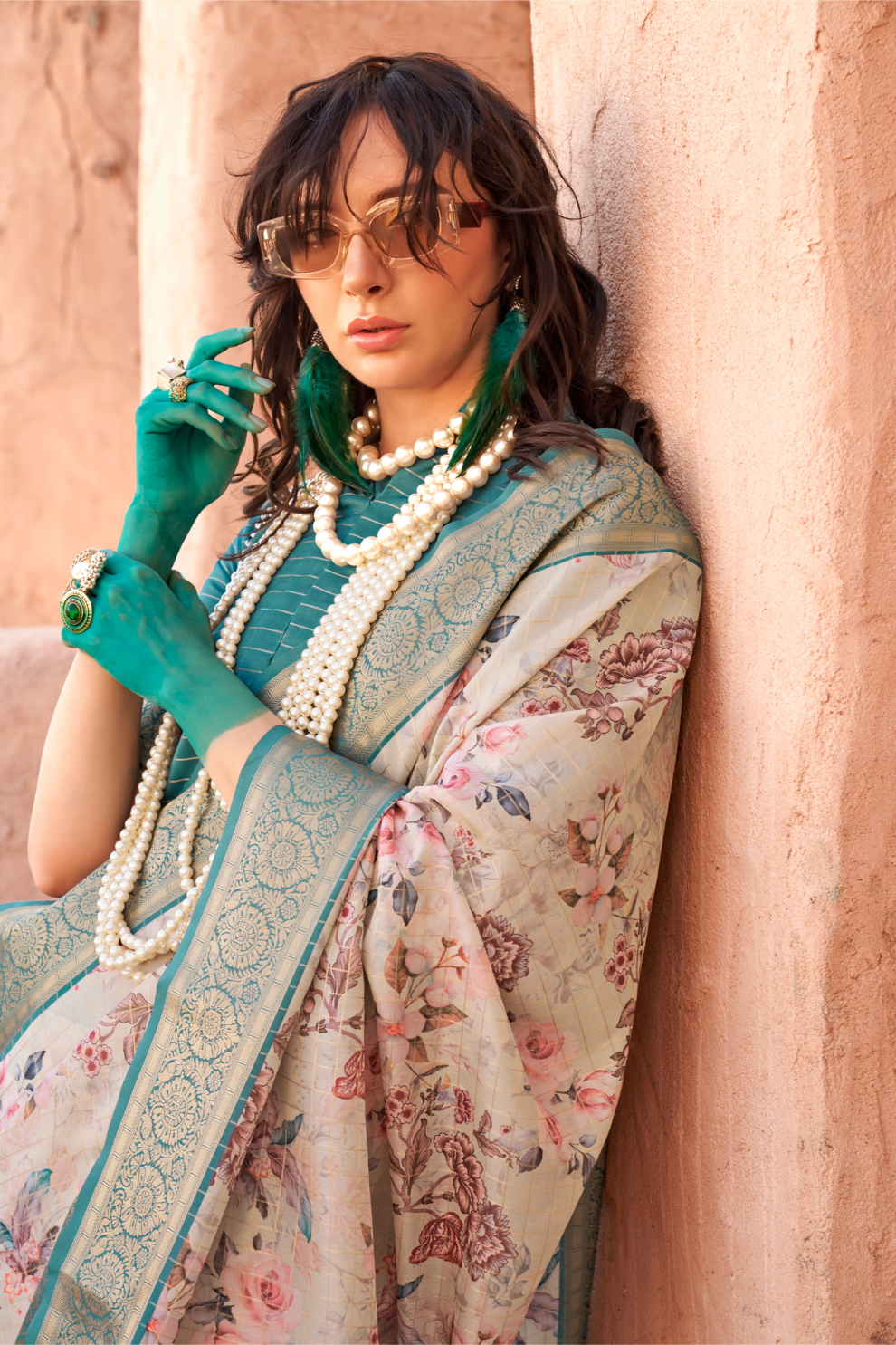 Elegant Digital Print Georgette Saree with Contemporary Design