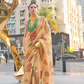 Printed Handloom Zari Tissue Saree with Elegant Shine