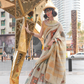 Printed Handloom Zari Tissue Saree with Elegant Shine