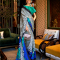 Printed Japan Satin Creep Saree with Elegant Flowing Drape