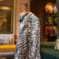 Printed Japan Satin Creep Saree with Elegant Flowing Drape