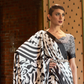 Printed Japan Satin Creep Saree with Elegant Flowing Drape
