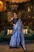 Printed Japan Satin Creep Saree with Elegant Flowing Drape
