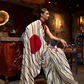 Printed Japan Satin Creep Saree with Elegant Flowing Drape
