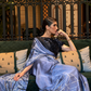 Printed Japan Satin Creep Saree with Elegant Flowing Drape