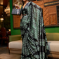 Printed Japan Satin Creep Saree with Elegant Flowing Drape