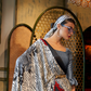 Printed Japan Satin Creep Saree with Elegant Flowing Drape