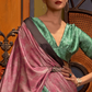 Printed Japan Satin Creep Saree with Elegant Flowing Drape