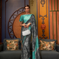 Printed Japan Satin Creep Saree with Elegant Flowing Drape