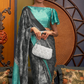 Printed Japan Satin Creep Saree with Elegant Flowing Drape