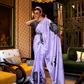 Printed Japan Satin Creep Saree with Elegant Flowing Drape