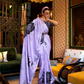 Printed Japan Satin Creep Saree with Elegant Flowing Drape
