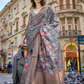 Poly Brasso Saree with Fine Handloom Weaving Detail