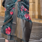 Poly Brasso Saree with Fine Handloom Weaving Detail