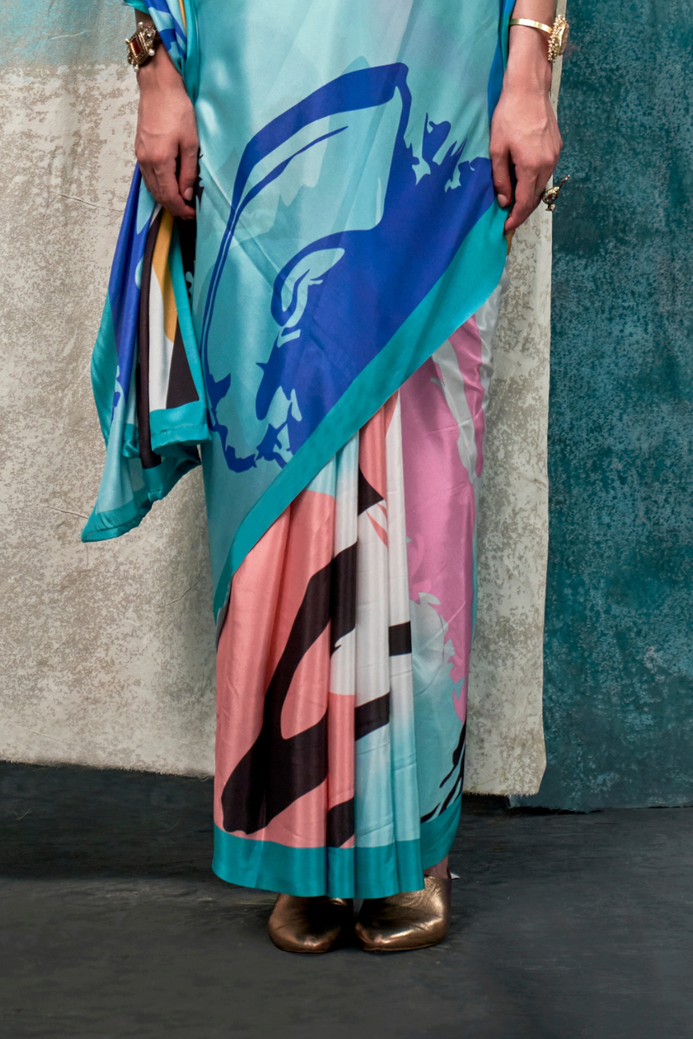 Pure Silk Crepe Saree with Statement Prints
