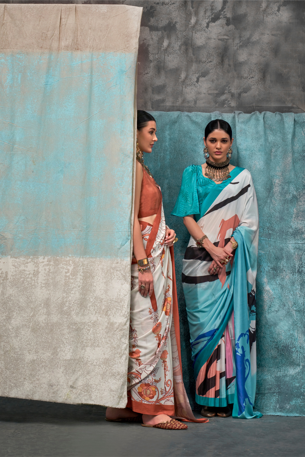 Pure Silk Crepe Saree with Statement Prints