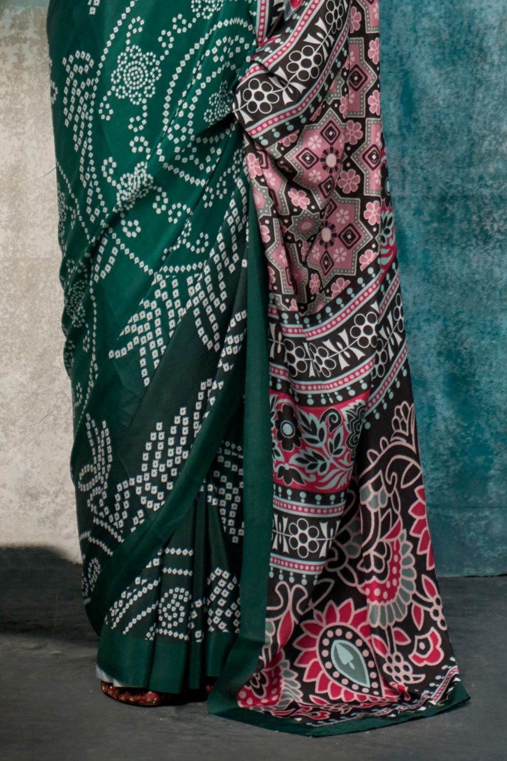 Pure Silk Crepe Saree with Statement Prints