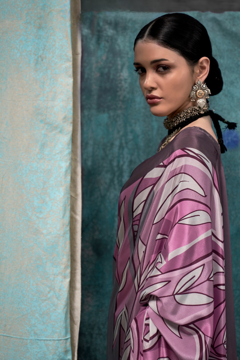 Pure Silk Crepe Saree with Statement Prints