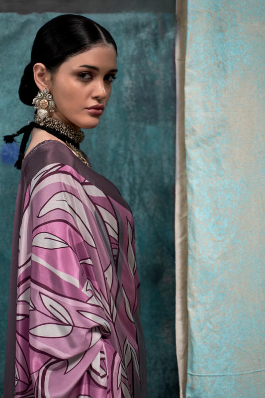 Pure Silk Crepe Saree with Statement Prints