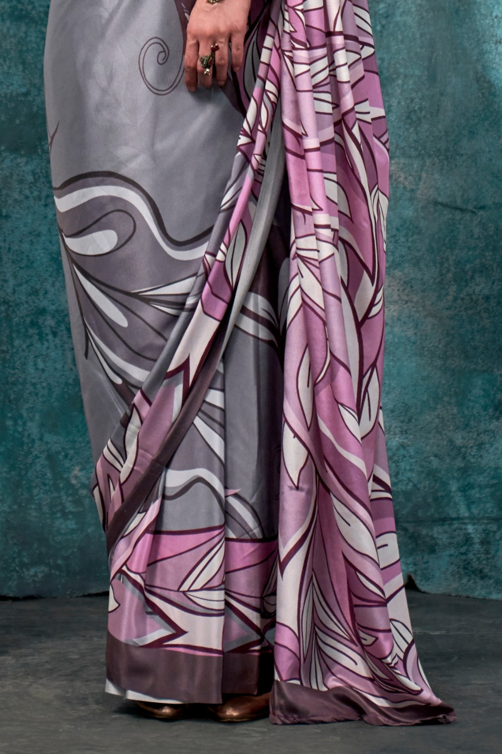 Pure Silk Crepe Saree with Statement Prints