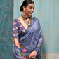 Pure Silk Crepe Saree with Statement Prints