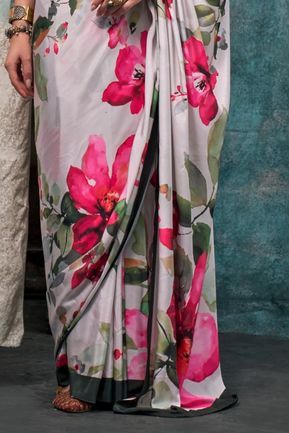 Pure Silk Crepe Saree with Statement Prints