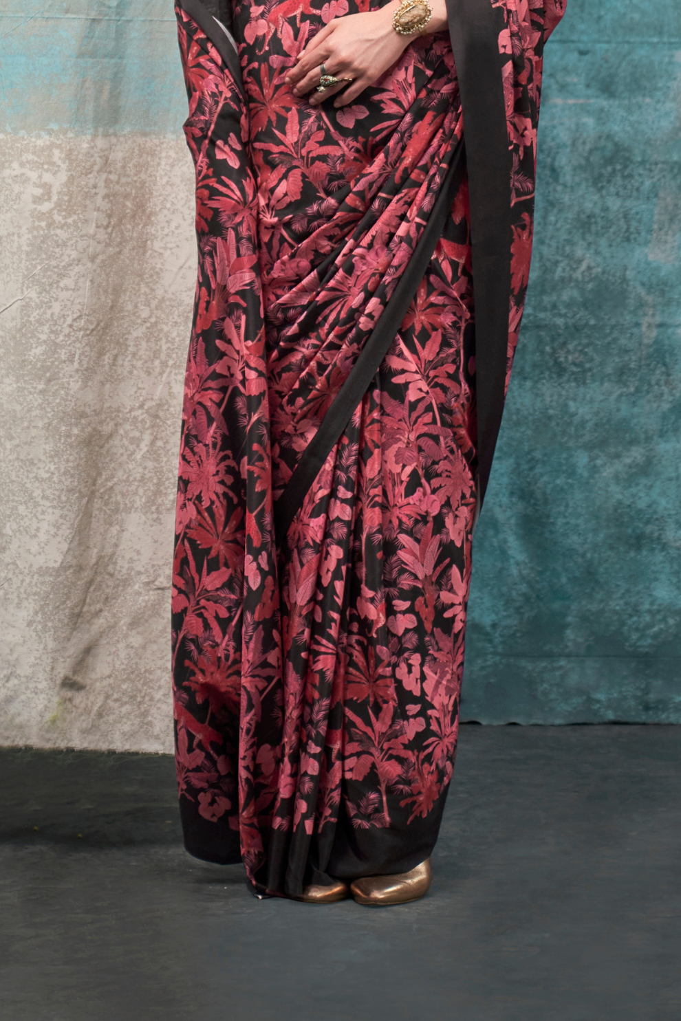 Pure Silk Crepe Saree with Statement Prints