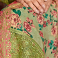 Lehenga Choli de seda de diseñador en color azul turquesa, lista para usar, con brillo y detalles de espejo